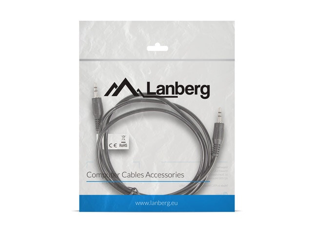 MINIJACK 3,5MM M/M 3 STIFT KABEL 1,2M SVART LANBERG
