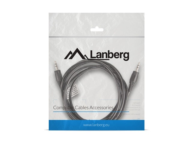 MINIJACK 3,5MM M/M 3 STIFT KABEL 2M SVART LANBERG
