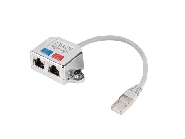 RJ45->2X RJ45 LAN SPLITTER ADAPTER FTP KABEL 15CM LANBERG