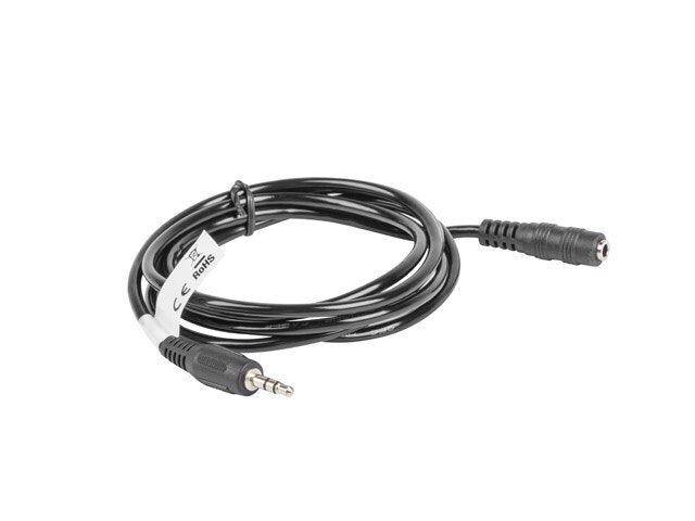 MINIJACK 3,5MM M/F 3 STIFT KABEL 1,5M SVART LANBERG