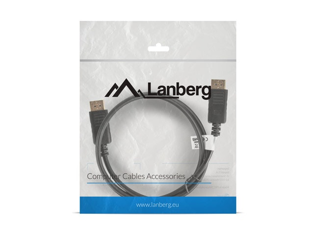 DISPLAYPORT M/M KABEL 19 PIN V1.2 1M 4K SVART LANBERG