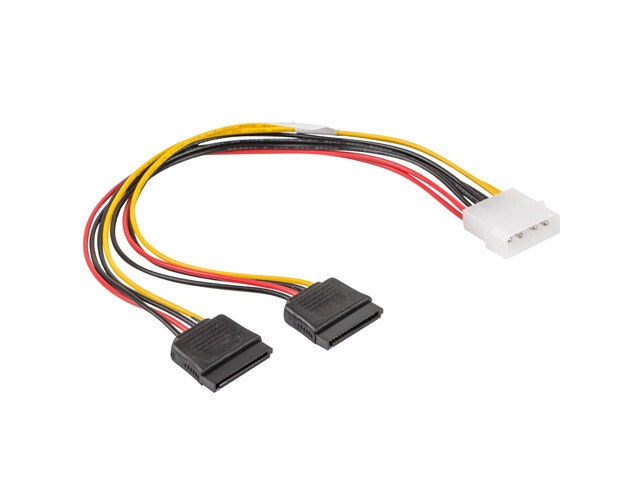 MOLEX(M) 4 STIFT->2X SATA(F) 15 STIFT KABEL 30CM LANBERG