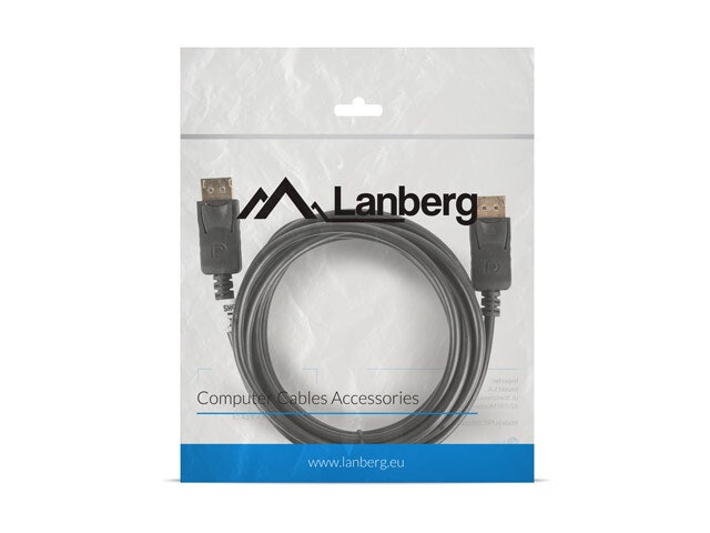 DISPLAYPORT M/M KABEL 19 PIN V1.2 3M 4K SVART LANBERG