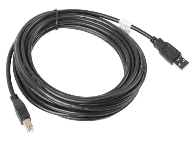 USB-A(M)->USB-B(M) 2.0 KABEL 5M SVART LANBERG