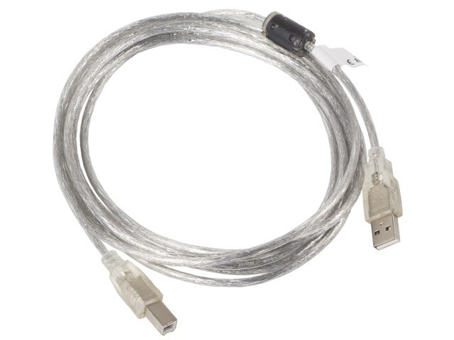 USB-A(M)->USB-B(M) 2.0 KABEL 3M TRANSPARENT FERRIT LANBERG