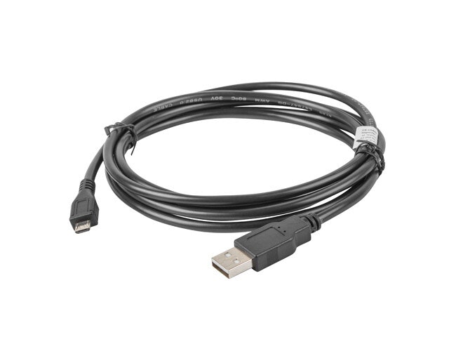 USB MICRO(M)->USB-A(M) 2.0 KABEL 1,8M SVART LANBERG