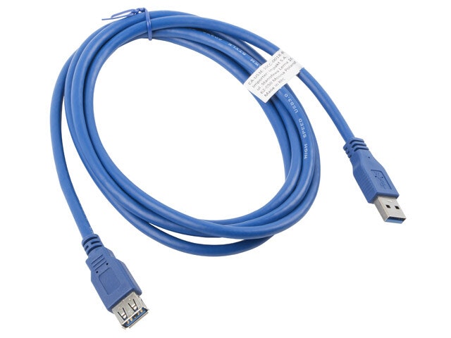 USB-A M/F 3.0 KABEL 1,8M BLÅ LANBERG