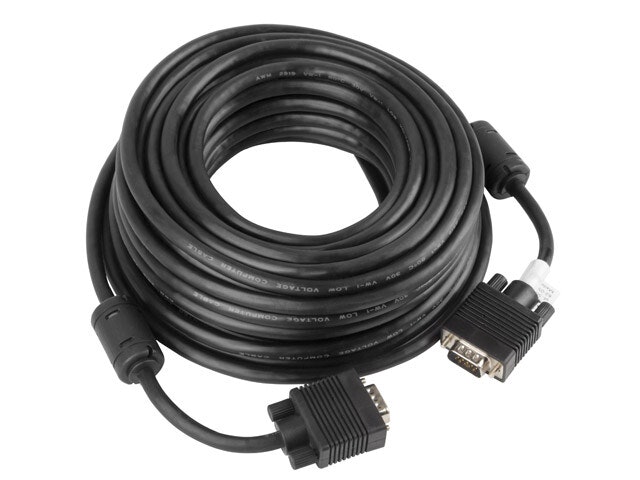 VGA M/M KABEL 15M DUBBELSKÄRMAD FERRIT SVART LANBERG