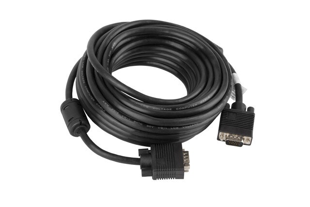 VGA M/M KABEL 10M DUBBELSKÄRMAD FERRIT SVART LANBERG