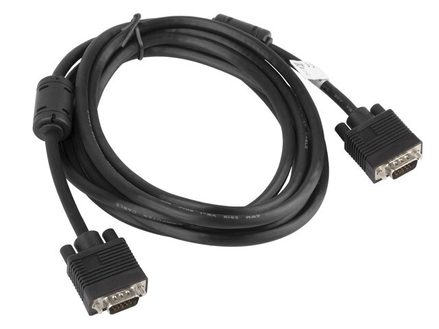 VGA M/M KABEL 3M DUBBELSKÄRMAD FERRIT SVART LANBERG