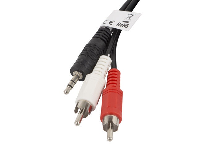 MINIJACK 3,5MM(M) 3 STIFT->2X RCA (CHINCH)(M) KABEL 2M LANBERG