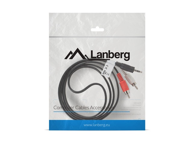 MINIJACK 3,5MM(M) 3 STIFT->2X RCA (CINCH)(M) KABEL 1,5M LANBERG