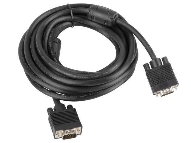 VGA M/M KABEL 5M DUBBELSKÄRMAD FERRIT SVART LANBERG