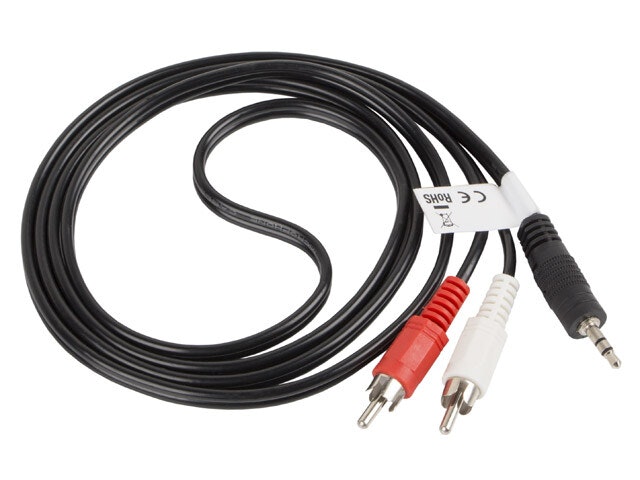 MINIJACK 3,5MM(M) 3 STIFT->2X RCA (CINCH)(M) KABEL 1,5M LANBERG