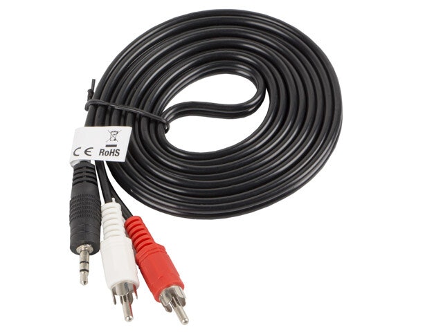 MINIJACK 3,5MM(M) 3 STIFT->2X RCA (CHINCH)(M) KABEL 2M LANBERG