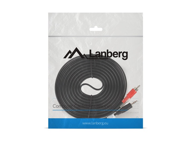 MINIJACK 3,5MM(M) 3 STIFT->2X RCA (CHINCH)(M) KABEL 5M LANBERG