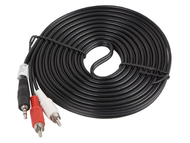MINIJACK 3,5MM(M) 3 STIFT->2X RCA (CHINCH)(M) KABEL 5M LANBERG