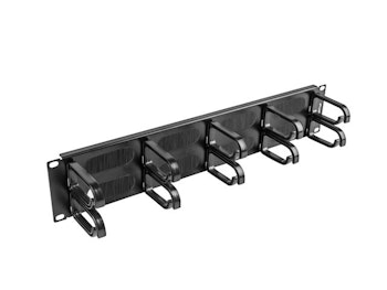 19" BORSTPANEL FÖR KABELHANTERING 10 RINGAR TYP B 2U SVART LANBERG