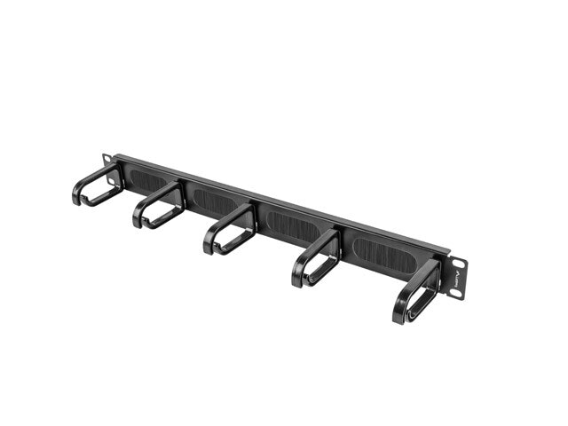 19" BORSTPANEL FÖR KABELHANTERING 5 RINGAR TYP B 1U SVART LANBERG