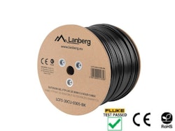 LAN-KABEL CAT.5E FTP 305M SOLID UTOMHUS GEL-FYLLD CU SVART FLUKE PASSERADE LANBERG