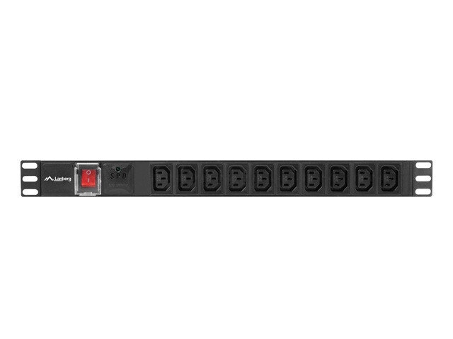 STRÖMFÖRDELNINGSENHET (PDU) 19" LANBERG 1U 10A 2M 10X IEC C13 UTTAG SVART C14
