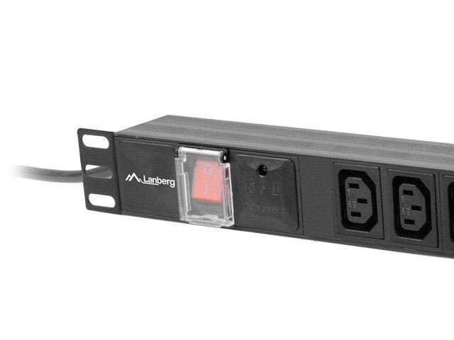STRÖMFÖRDELNINGSENHET (PDU) 19" LANBERG 1U 10A 2M 10X IEC C13 UTTAG SVART C14
