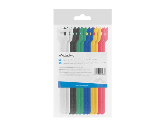 KARDBORREBAND 12MMX15CM 12STYCKEN VIT, SVART, GRÖN, BLÅ, GUL, RÖD LANBERG
