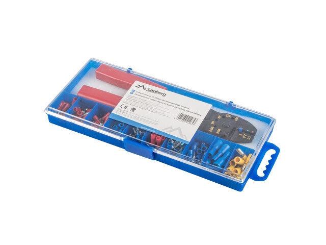 KABELPLINT KIT 100ST MED CRIMPER VERKTYGSLÅDA LANBERG