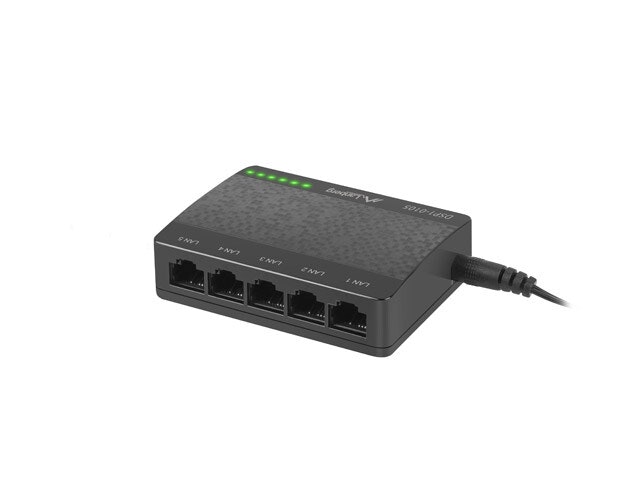 SWITCH LANBERG DSP1-0105 5X 100MB/S UNMANAGED FAST ETHERNET DESKTOP 5V