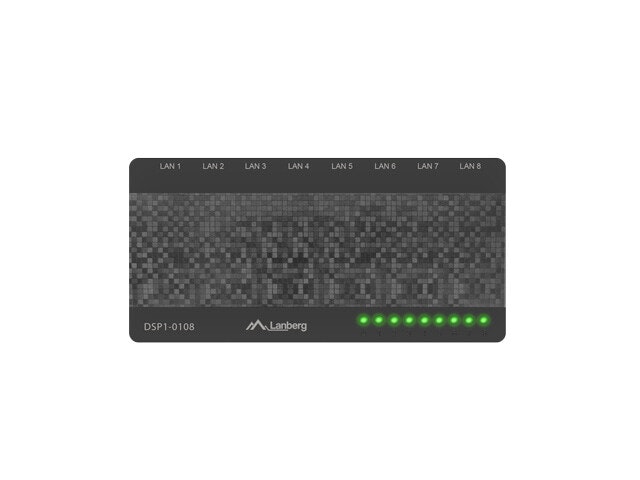 SWITCH LANBERG DSP1-0108 8X 100MB/S UNMANAGED FAST ETHERNET DESKTOP 5V