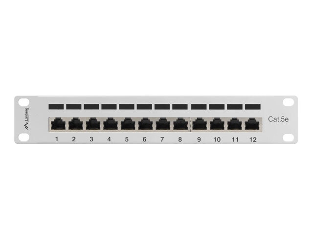 PATCHPANEL 12PORT 1U 10" CAT.5E FTP SKÄRMAD GRÅ LANBERG