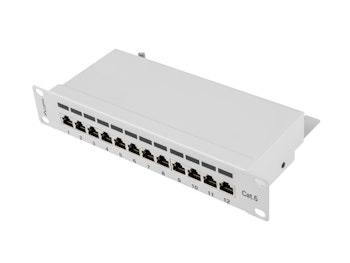 PATCHPANEL 12PORT 1U 10" CAT.6 FTP SKÄRMAD GRÅ LANBERG