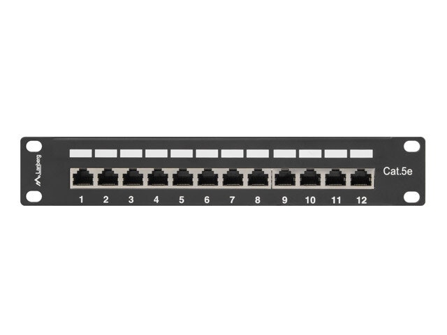 PATCHPANEL 12PORT 1U 10" CAT.5E FTP SKÄRMAD SVART LANBERG