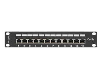 PATCHPANEL 12PORT 1U 10" CAT.5E FTP SKÄRMAD SVART LANBERG