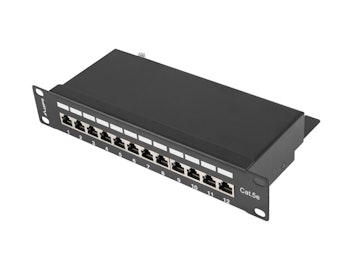 PATCHPANEL 12PORT 1U 10" CAT.5E FTP SKÄRMAD SVART LANBERG