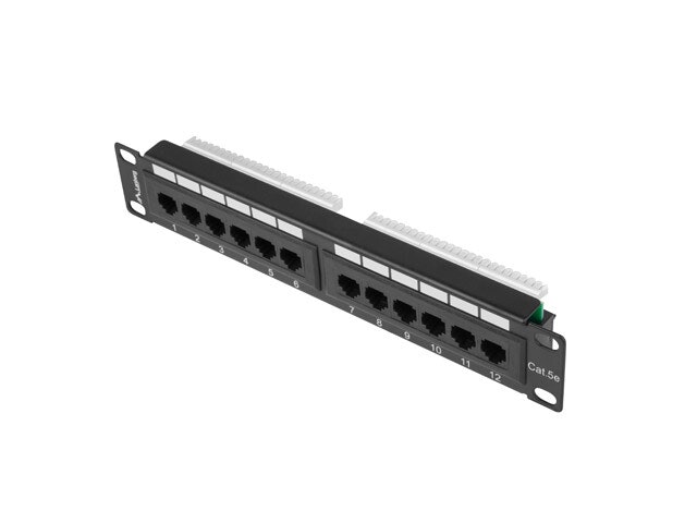 PATCHPANEL 12PORT 1U 10" CAT.5E UTP SVART LANBERG