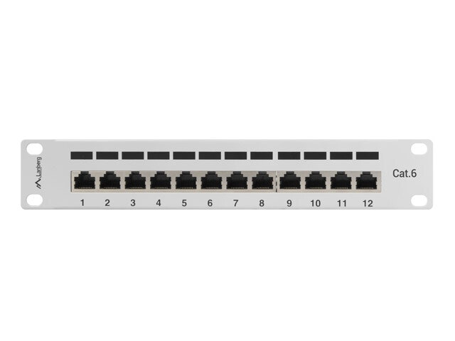 PATCHPANEL 12PORT 1U 10" CAT.6 FTP SKÄRMAD GRÅ LANBERG