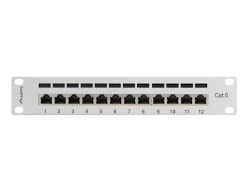 PATCHPANEL 12PORT 1U 10" CAT.6 FTP SKÄRMAD GRÅ LANBERG