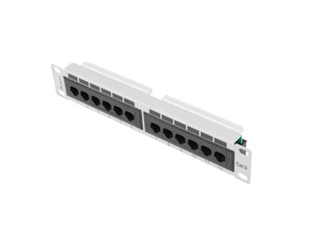PATCHPANEL 12PORT 1U 10" CAT.6 UTP GRÅ LANBERG