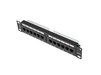 PATCHPANEL 12PORT 1U 10" CAT.6 UTP SVART LANBERG