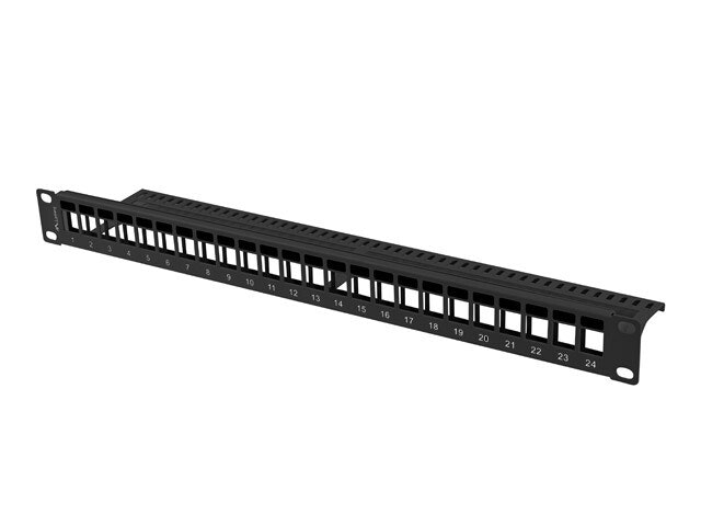 PATCHPANEL BLANK 24 PORTAR 1U FÖR KEYSTONE MODULER SVART LANBERG