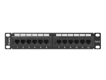 PATCHPANEL 12PORT 1U 10" CAT.6 UTP SVART LANBERG