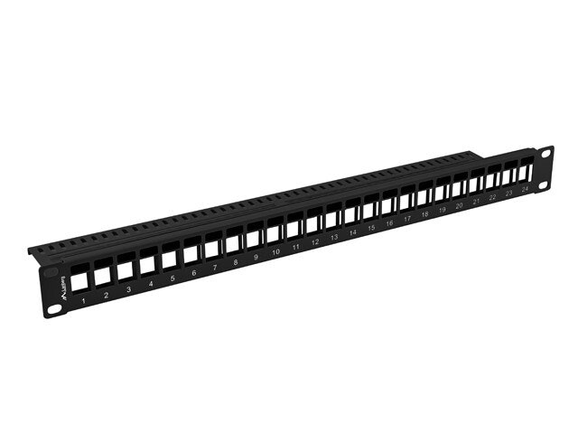 PATCHPANEL BLANK 24 PORTAR 1U FÖR KEYSTONE MODULER SVART LANBERG