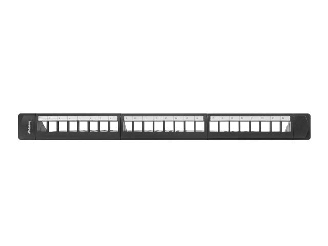 PATCHPANEL BLANK 24 PORTAR 1U MED ORGANISATÖR FÖR KEYSTONE-MODULER SVART LANBERG
