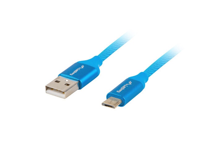 USB MICRO(M)->USB-A(M) 2.0 KABEL 1.8M BLÅ PREMIUM QC 3.0 LANBERG