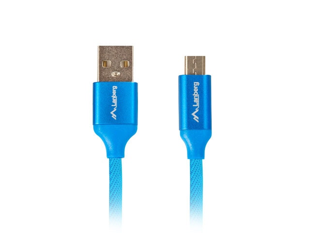 USB MICRO(M)->USB-A(M) 2.0 KABEL 1.8M BLÅ PREMIUM QC 3.0 LANBERG