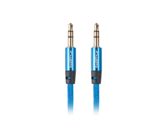 MINIJACK 3,5MM M/M 3 STIFT KABEL 2M BLÅ PREMIUM LANBERG