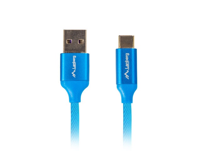 USB-C(M)->USB-A(M) 2.0 KABEL 1M BLÅ PREMIUM 5A LANBERG