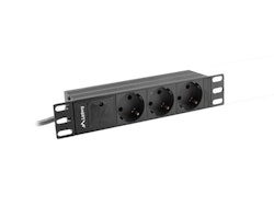 STRÖMFÖRDELNINGSENHET (PDU) 10" LANBERG 1U 16A 2M 3X SCHUKO UTTAG SVART