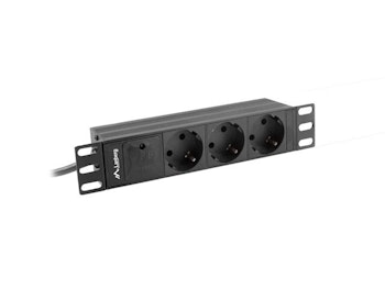 STRÖMFÖRDELNINGSENHET (PDU) 10" LANBERG 1U 16A 2M 3X SCHUKO UTTAG SVART